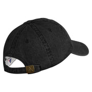 Mirrored Spiral Pinwheel Flower Iron On Patched Denim Cap - Black OSFM
