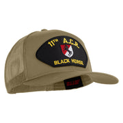 11th A.C.R. Black Horse Patched Solid Cotton Twill Mesh Prostyle Cap - Khaki OSFM