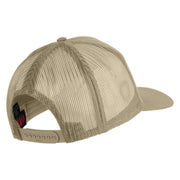 World War II Veteran 1939-1945 Patched Solid Cotton Twill 5 panel Mesh Back Cap - Khaki OSFM