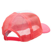 Cute Bulgey Eyed Frog Cotton Trucker Cap - Neon-Pink OSFM