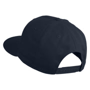 Old English White H Patched Cotton Twill Flat Bill Cap - Navy OSFM