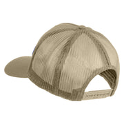 USS California CGN 36 Blue Patched Solid Cotton Twill 5 panel Mesh Back Cap - Khaki OSFM
