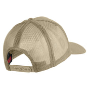 USS California CGN 36 Blue Patched Solid Cotton Twill 5 panel Mesh Back Cap - Khaki OSFM