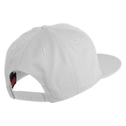 Old English White H Patched Cotton Twill Flat Bill Cap - White OSFM
