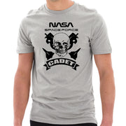 NASA Space Force Cadet Skull Designed Short Sleeve Cotton Jersey T-Shirt