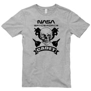 NASA Space Force Cadet Skull Designed Short Sleeve Cotton Jersey T-Shirt