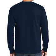 Hunting with dog Graphic Design Men's Big Size Ultra Cotton Long Sleeve T-Shirt - Navy XS