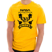 NASA Space Force Cadet Skull Designed Short Sleeve Cotton Jersey T-Shirt