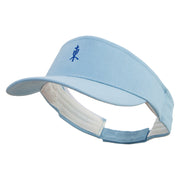 Chinese East Typography Logo Embroidered Brushed Cotton Sun Visor - Lt-Blue OSFM