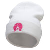 Gymnast Under the Stars Embroidered 12 Inch Long Knitted Beanie - White OSFM