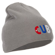 Cuba Country Three-Letter CUB Flag Embroidered 8 Inch Knitted Short Beanie