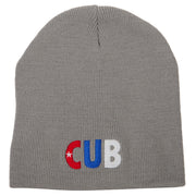 Cuba Country Three-Letter CUB Flag Embroidered 8 Inch Knitted Short Beanie