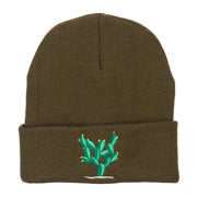 Cactus Embroidered Long Beanie