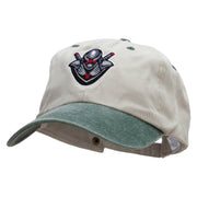 Ninja Gamer Embroidered Pigment Dyed Wash Cap - Beige-Green OSFM