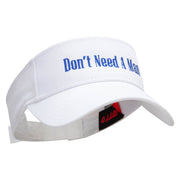 Don't Need A Man Embroidered Cotton Twill Sun Visor