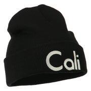 Cali Embroidered Long Beanie