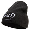 Happy Father's Day Creative Typography Embroidered 8 inch Acrylic Short Beanie - Charcoal OSFM