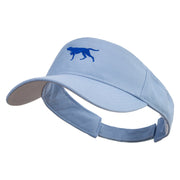 Running Dog Icon Embroidered Cotton Sports Visors - Baby-Blue OSFM