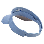 Running Dog Icon Embroidered Cotton Sports Visors - Baby-Blue OSFM