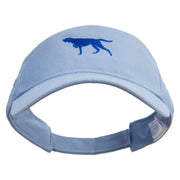 Running Dog Icon Embroidered Cotton Sports Visors - Baby-Blue OSFM