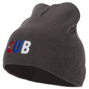 Cuba Country Three-Letter CUB Flag Embroidered 8 Inch Knitted Short Beanie