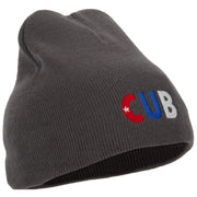 Cuba Country Three-Letter CUB Flag Embroidered 8 Inch Knitted Short Beanie