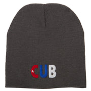 Cuba Country Three-Letter CUB Flag Embroidered 8 Inch Knitted Short Beanie