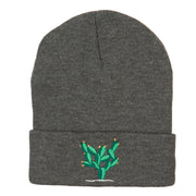 Cactus Embroidered Long Beanie