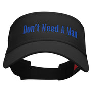 Don't Need A Man Embroidered Cotton Twill Sun Visor