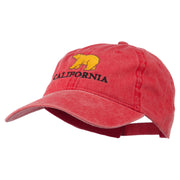 California with Bear Embroidered Washed Cap