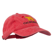 California with Bear Embroidered Washed Cap