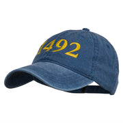 1492 Columbus Day Embroidered Washed Cap