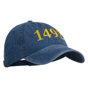 1492 Columbus Day Embroidered Washed Cap