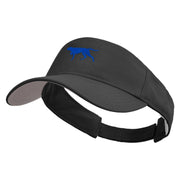 Running Dog Icon Embroidered Cotton Sports Visors - Black OSFM