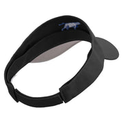 Running Dog Icon Embroidered Cotton Sports Visors - Black OSFM