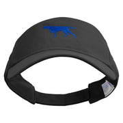 Running Dog Icon Embroidered Cotton Sports Visors - Black OSFM