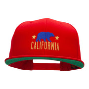 The California Bear Embroidered Wool Blend Prostyle Snapback