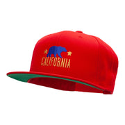 The California Bear Embroidered Wool Blend Prostyle Snapback