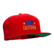 The California Bear Embroidered Wool Blend Prostyle Snapback