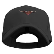 Angry Bull Head Embroidered Low Profile Organic Cotton Cap - Black OSFM