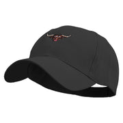 Angry Bull Head Embroidered Low Profile Organic Cotton Cap - Black OSFM