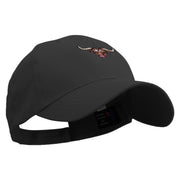 Angry Bull Head Embroidered Low Profile Organic Cotton Cap - Black OSFM