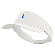 Chinese East Typography Logo Embroidered Brushed Cotton Sun Visor - White OSFM