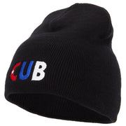 Cuba Country Three-Letter CUB Flag Embroidered 8 Inch Knitted Short Beanie