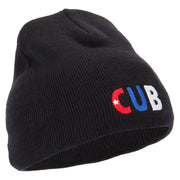 Cuba Country Three-Letter CUB Flag Embroidered 8 Inch Knitted Short Beanie