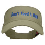 Don't Need A Man Embroidered Cotton Twill Sun Visor