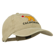 California with Bear Embroidered Washed Cap