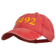 1492 Columbus Day Embroidered Washed Cap