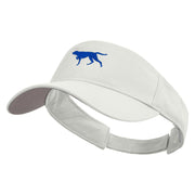 Running Dog Icon Embroidered Cotton Sports Visors - White OSFM