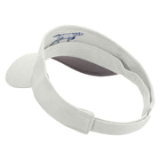 Running Dog Icon Embroidered Cotton Sports Visors - White OSFM